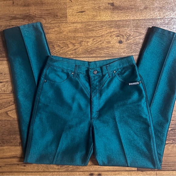 Roughrider • Vintage • USA • Metallic Green • Western •Size 11/12 (32/34)• Jeans - Picture 7 of 10